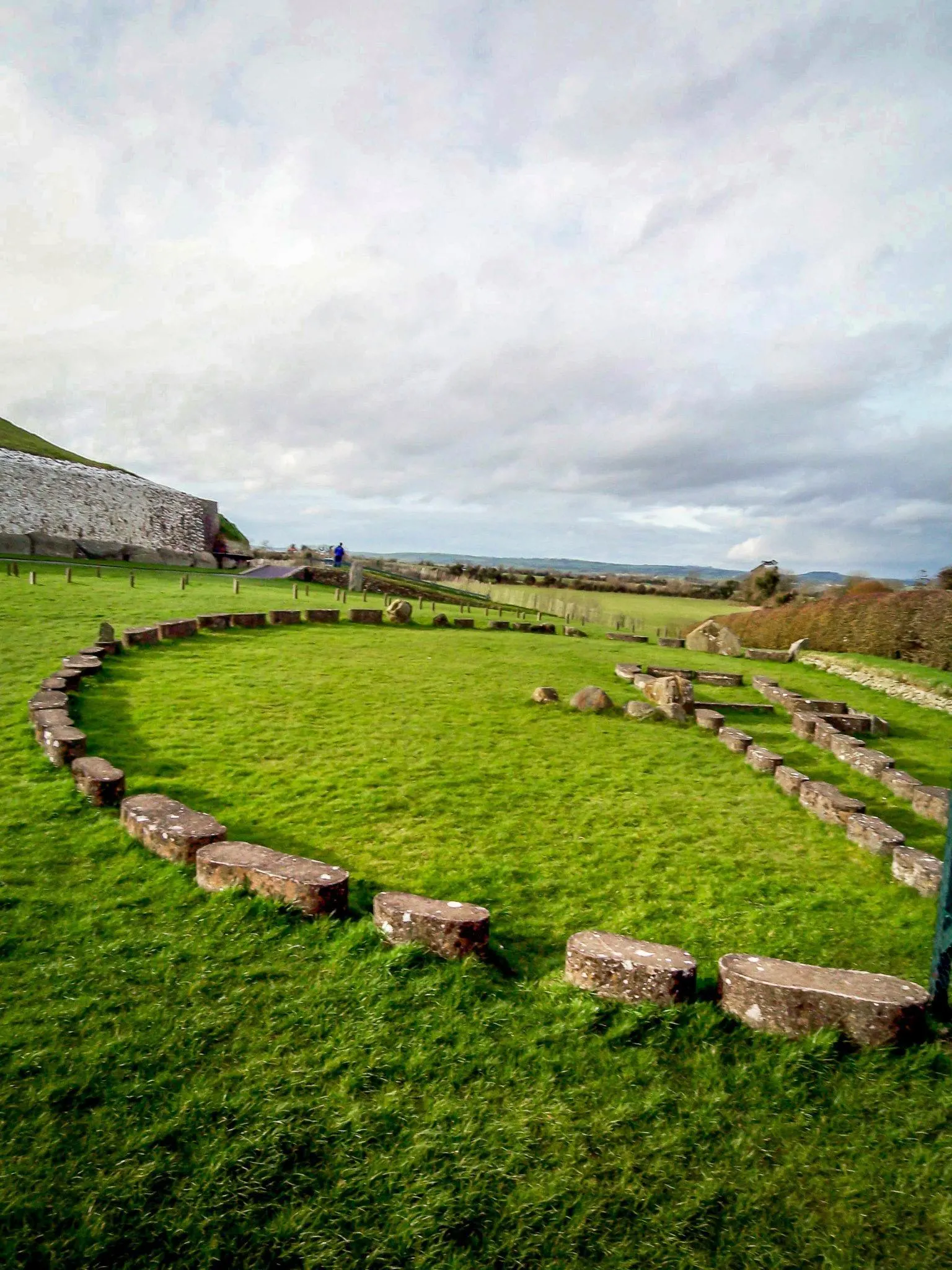 Stone outline on hillside near Newgrange passage tomb