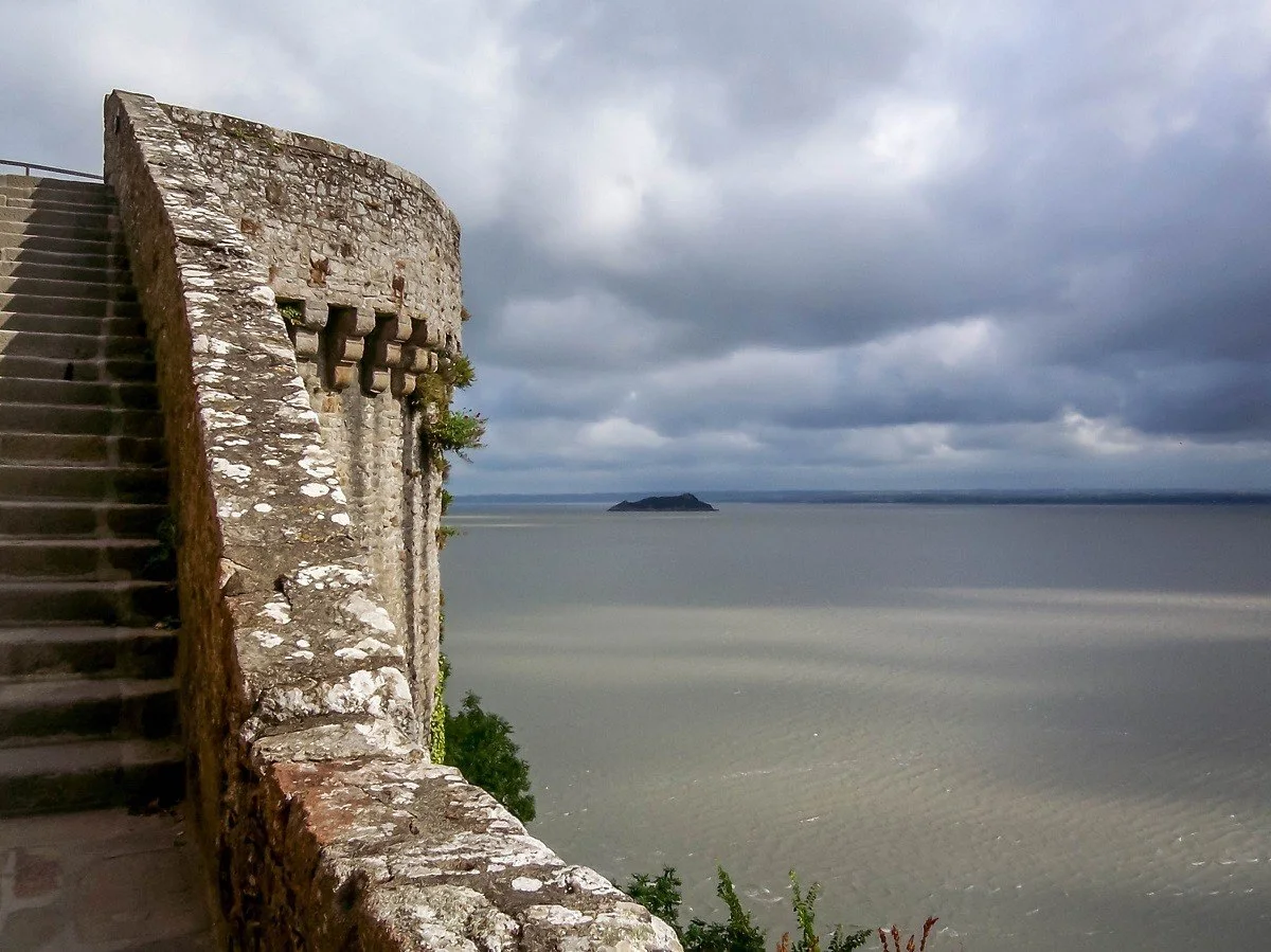 Views of the bay from the walls of the abbey