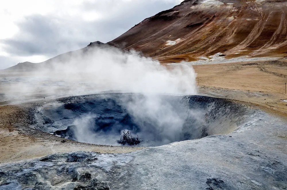 Boiling mud pits near Myvatn Iceland
