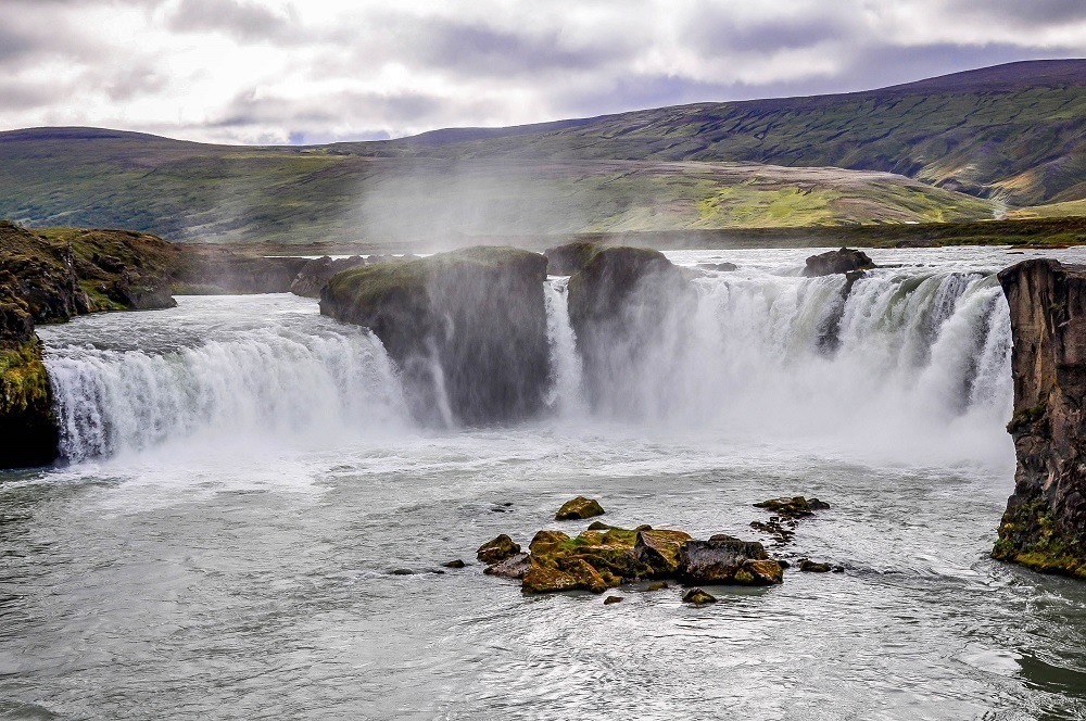 Godafoss, a very large waterfall in Iceland