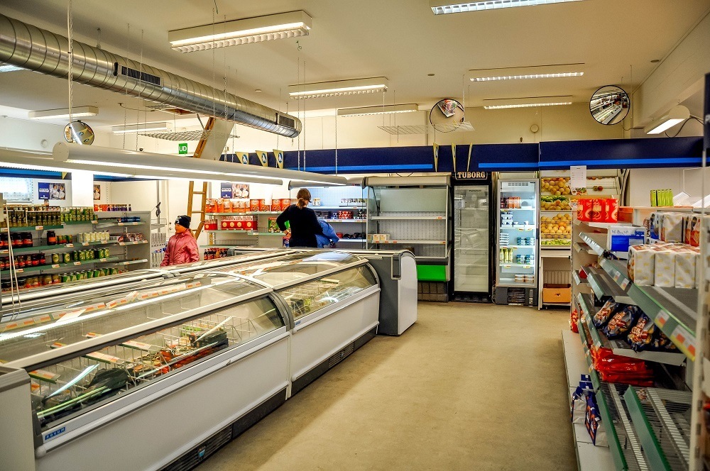 Inside the all-purpose general store and grocery store in Kulusuk