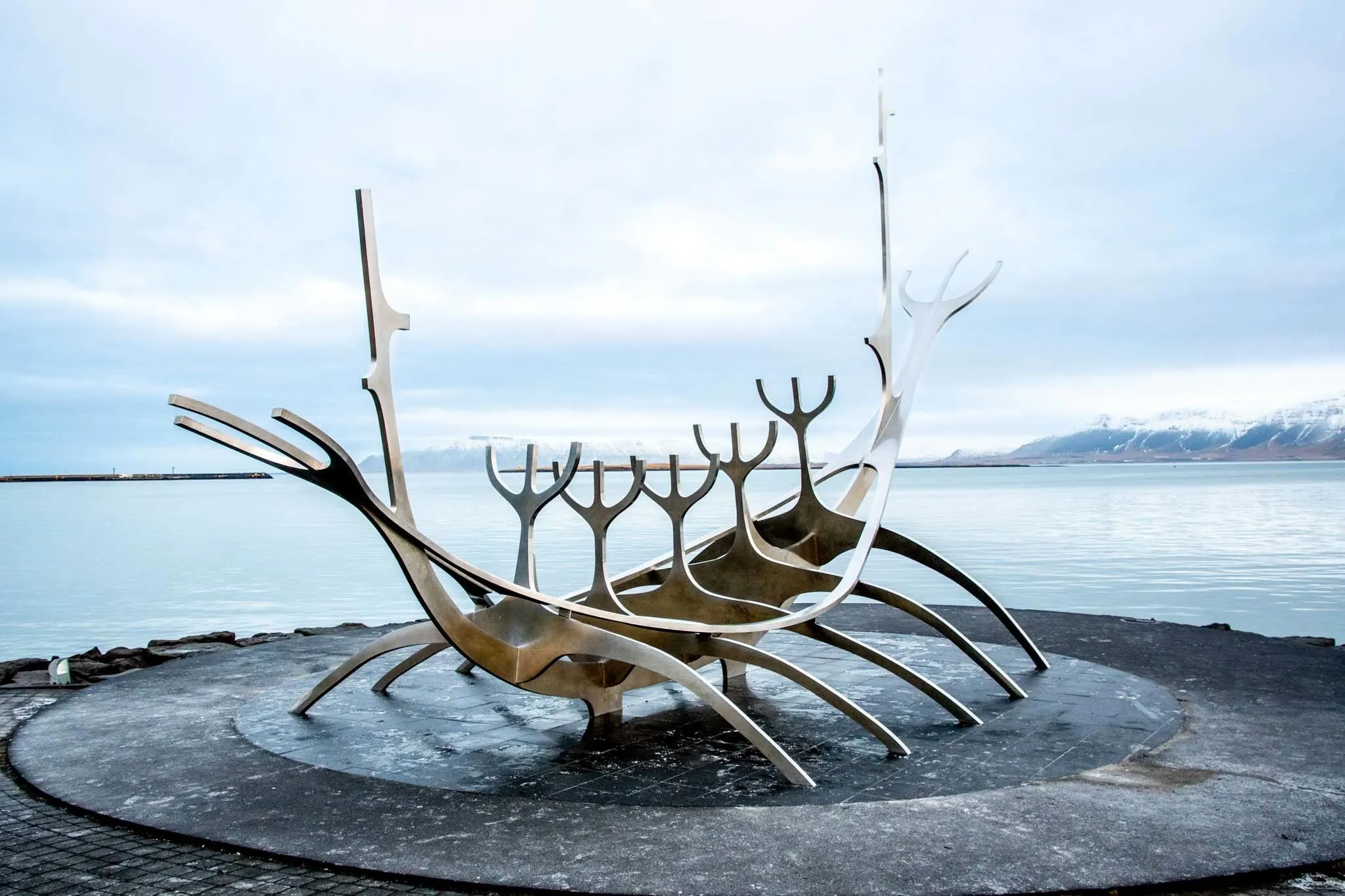 The steel Sun Voyager sculpture in Iceland