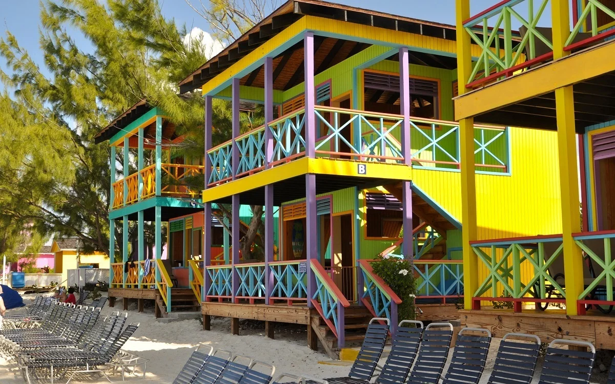 Colorful villas on the beach