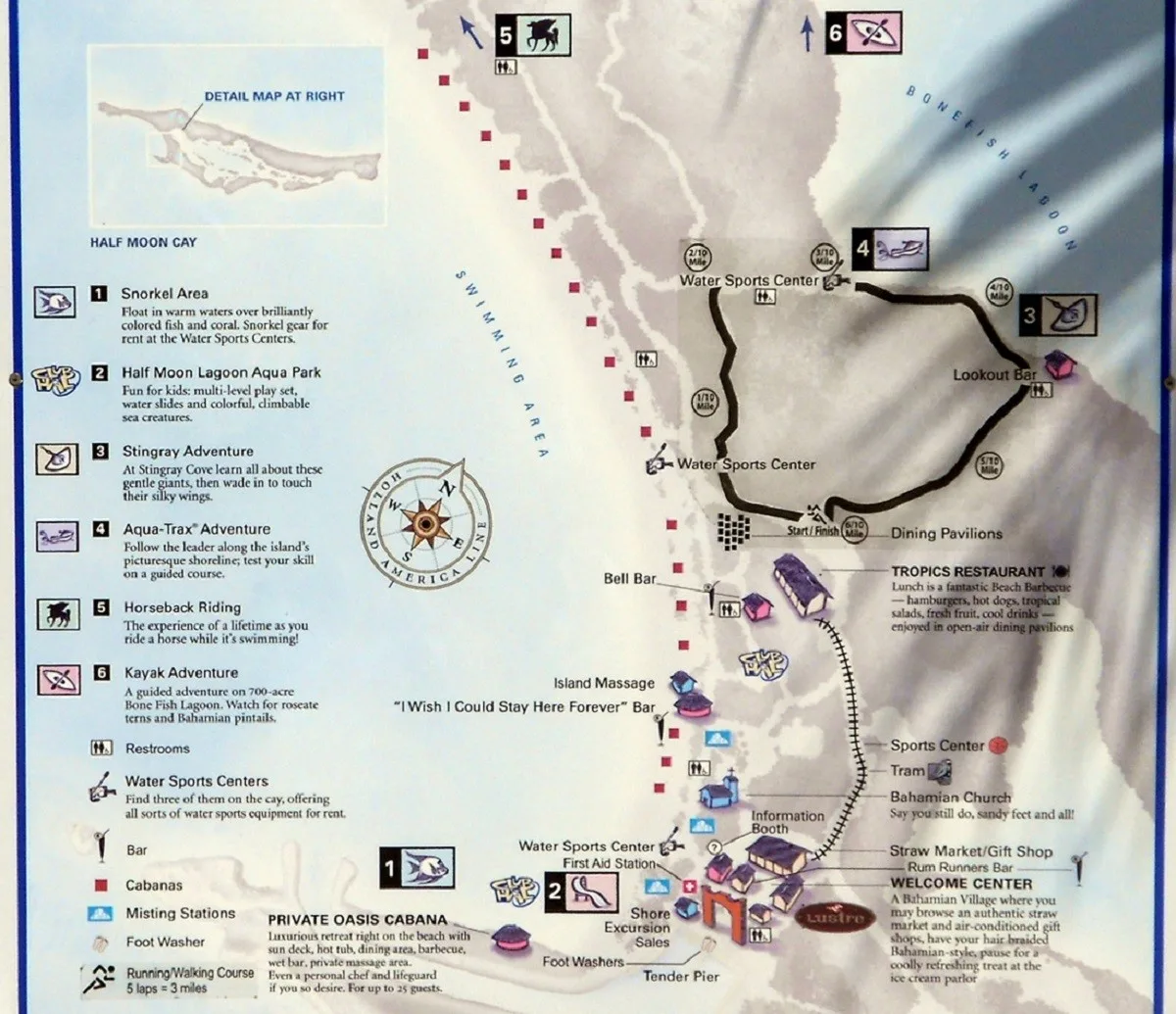 Detailed Half Moon Cay Map