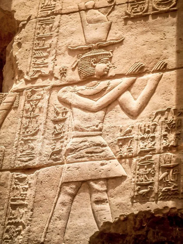 Relief of a pharaoh at Philae temple