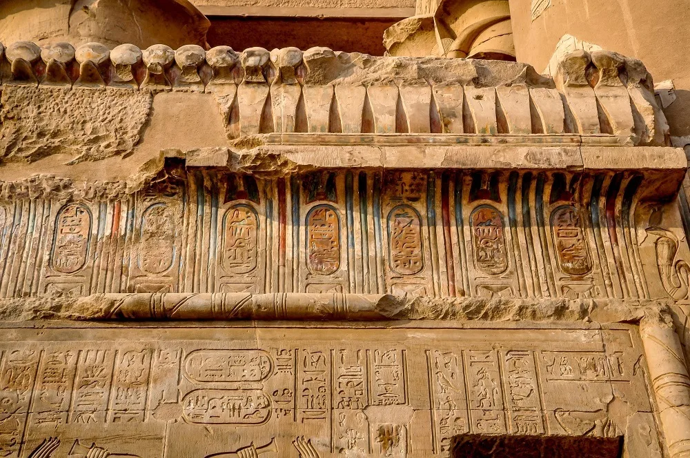 Colored carvings at Kom Ombo temple