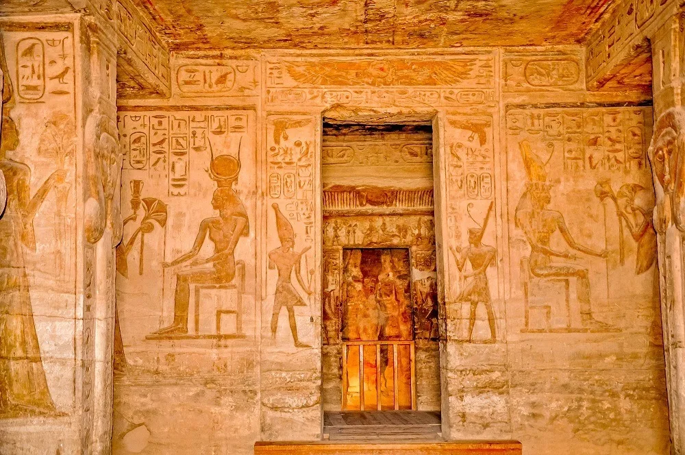 Carvings at the Temple of Nefertari at Abu Simbel
