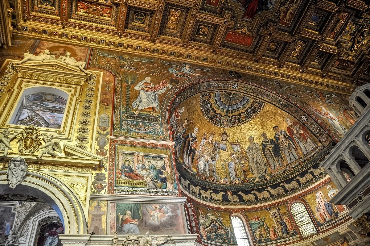A golden church in Rome