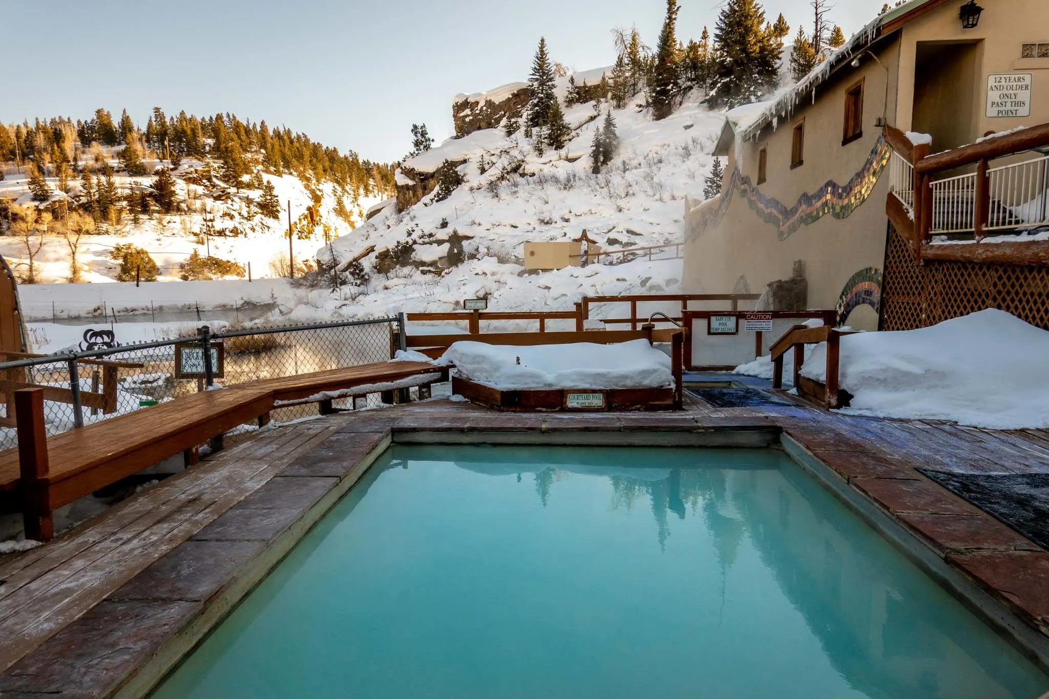 The hot springs near Granby in the winter