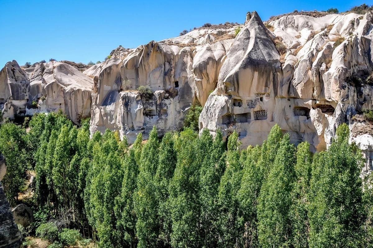 Caves in the rock at Goreme