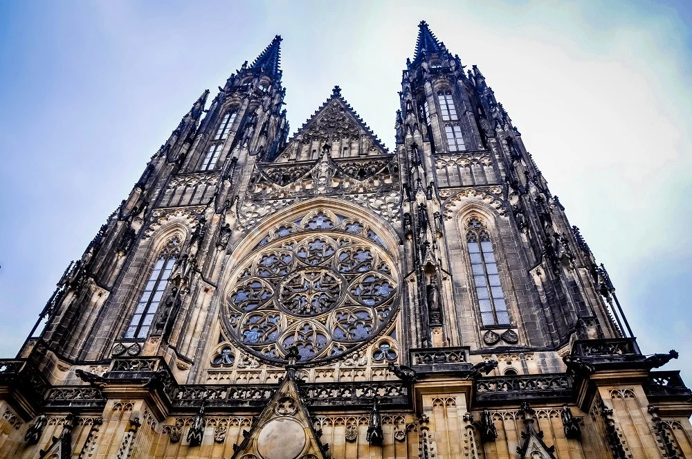 The Prague castle cathedral, in the worlds largest castle