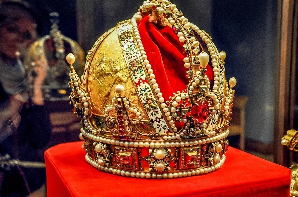 The Imperial Crown of Austria and Habsburg family jewels at Vienna's Hofburg Palace