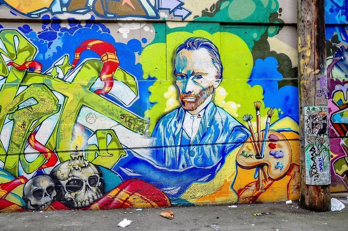 Vancouver street art mural of Vincent van Gogh