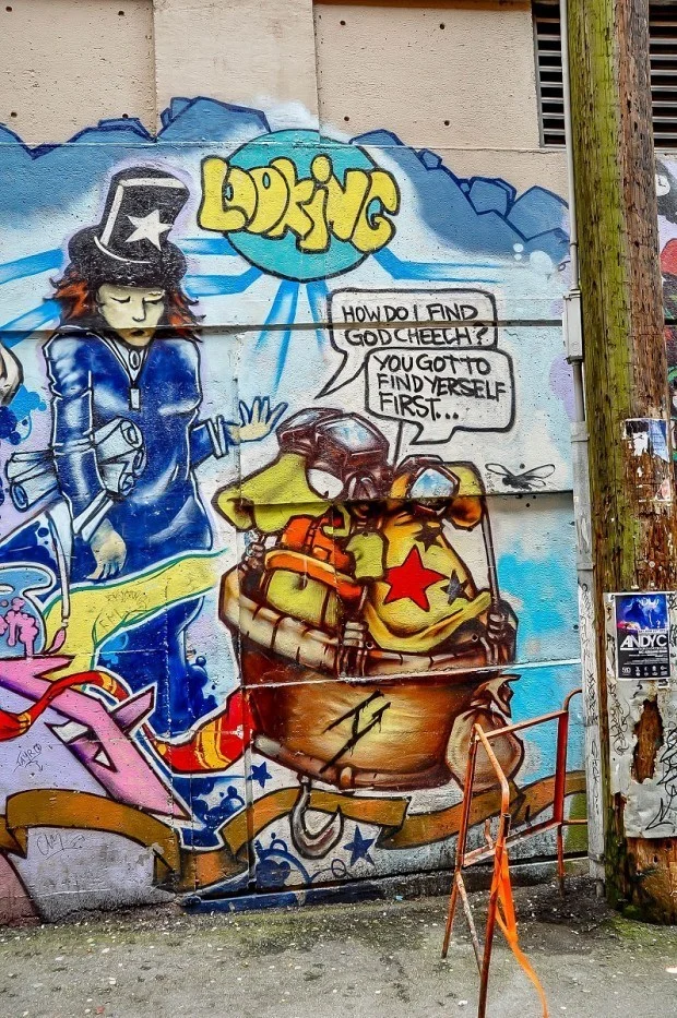 Cartoon Vancouver street art mural