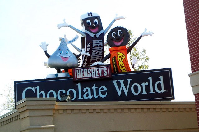 Entrance sign to Hershey's Chocolate World