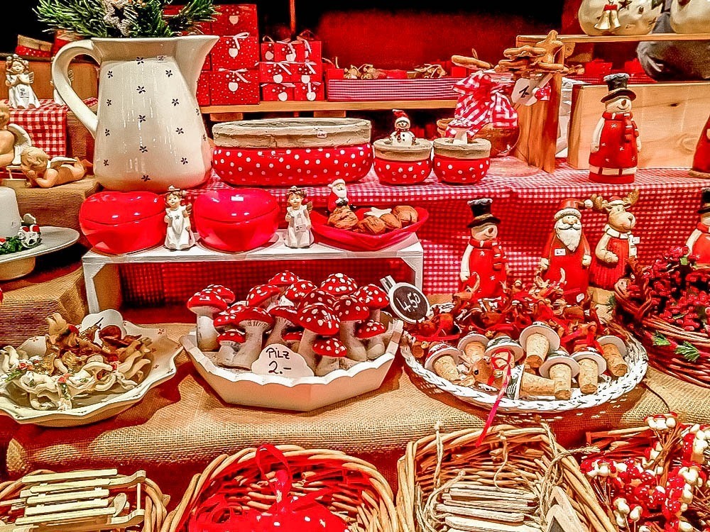 Ornaments and figurines at German Christmas markets