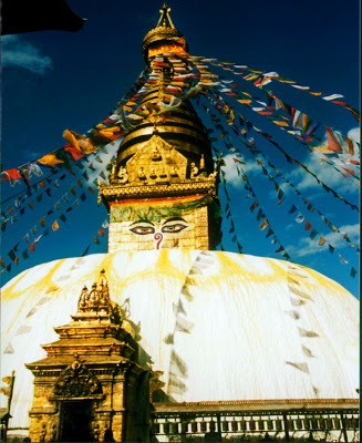 The Swayambhunath Stupa in Kathmandu, Nepal