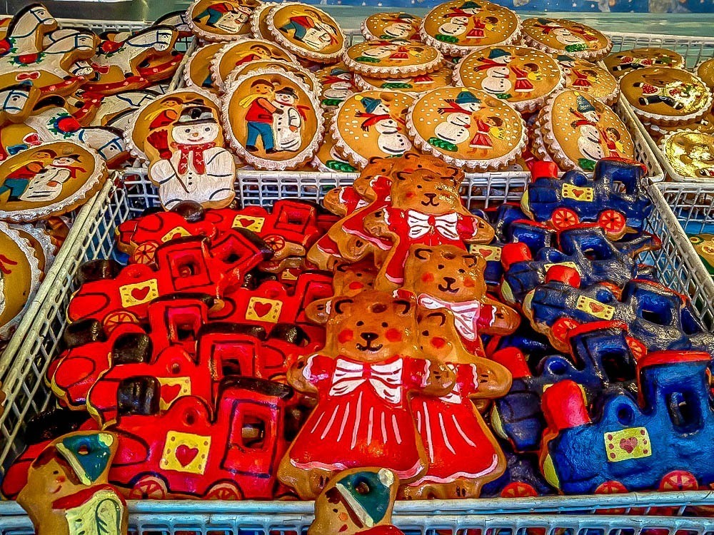 Brightly-painted gingerbread ornaments 
