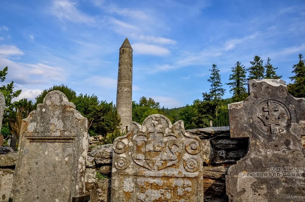 Glendalough’s Round Tower, some of Ireland's most beautiful Celtic ruins