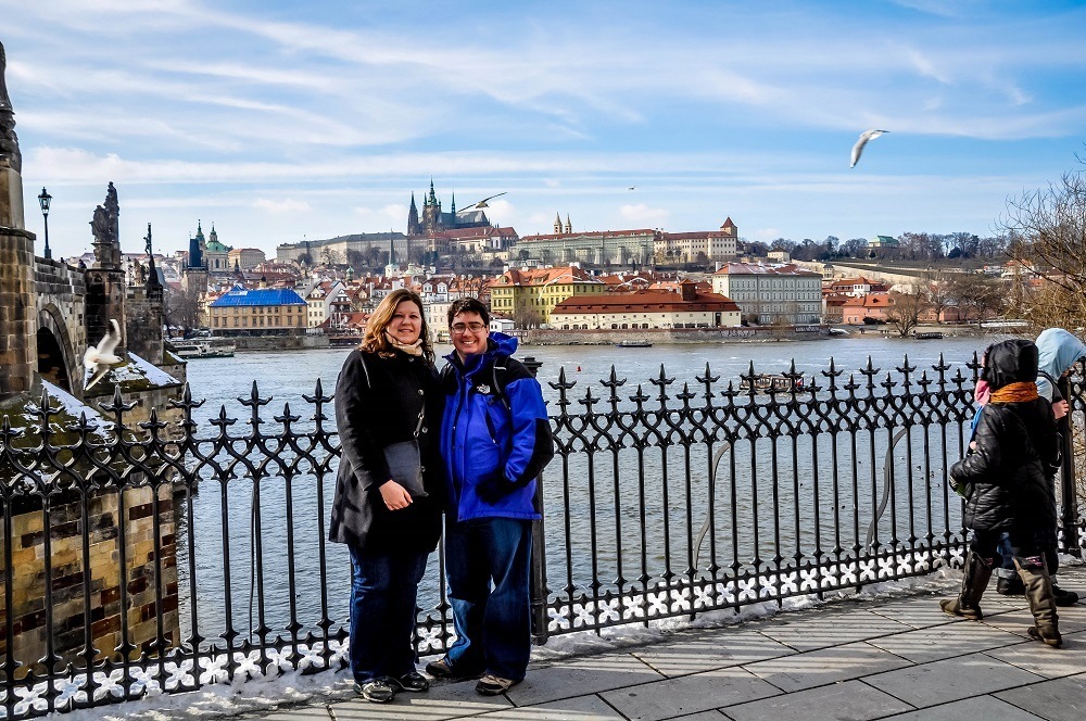 Laura and Lance at Charles Bridge in Prague