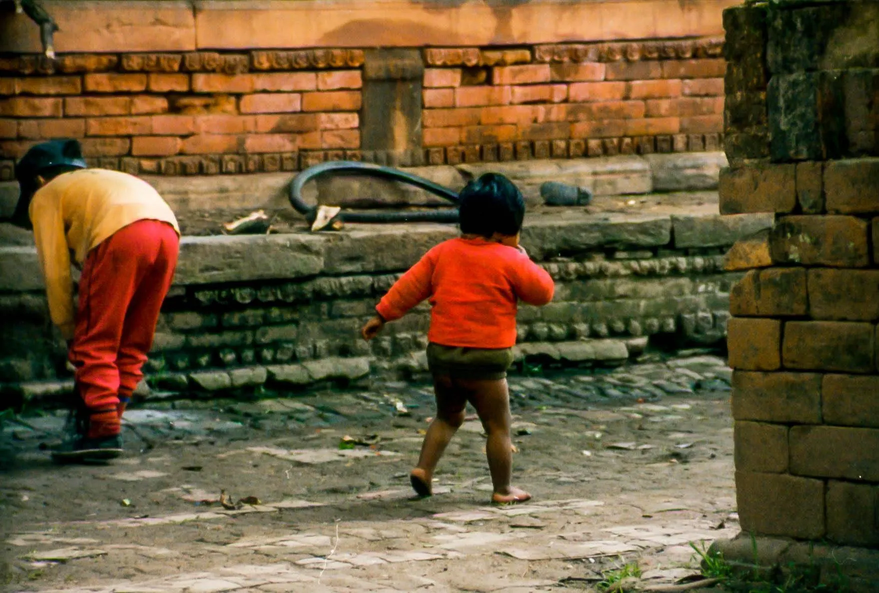 A child wandering the streets of Kathmandu during the Nepal Civil War