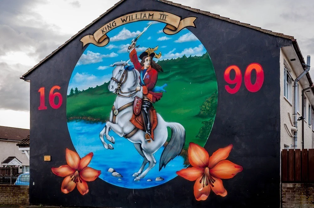 King William of Orange, one of the Loyalist Belfast murals