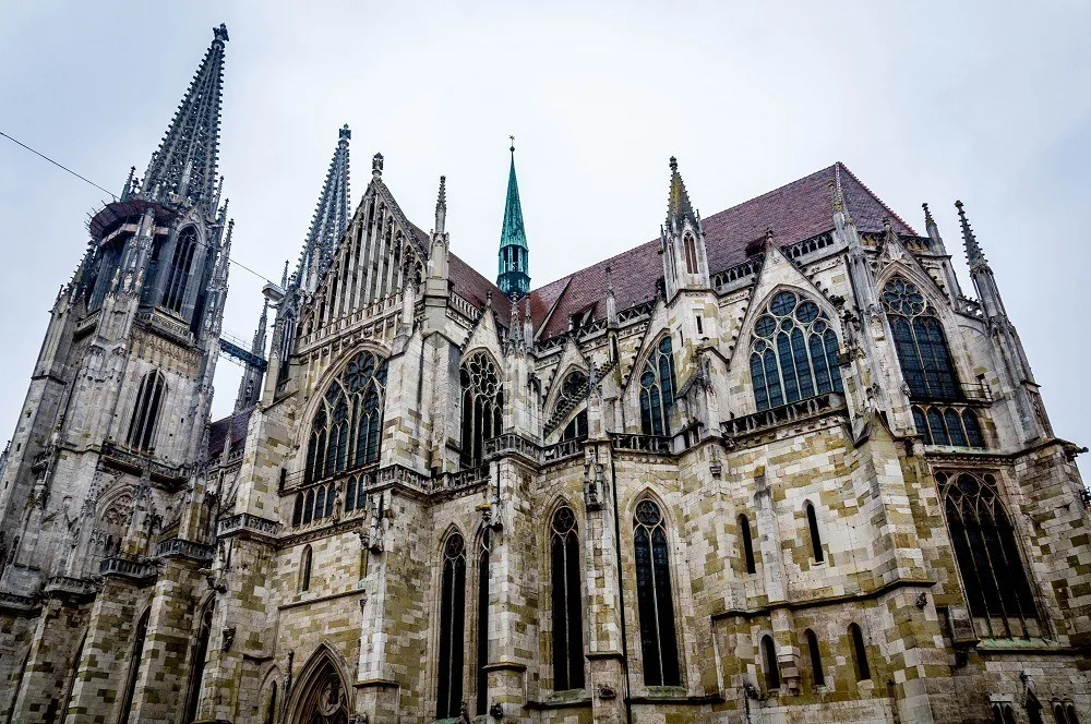 The exterior of St. Peter's Cathedral Regensburg