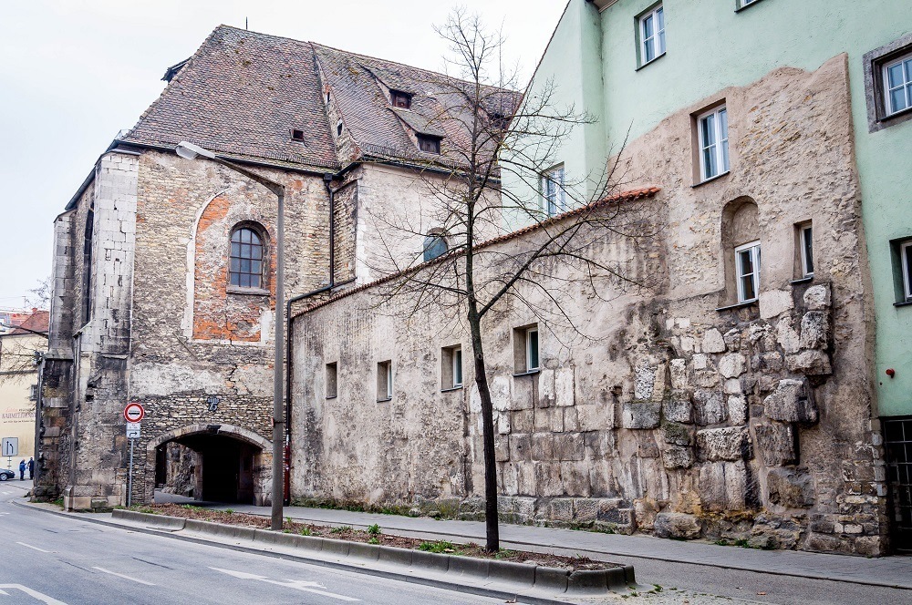Old Roman fortifications along the Danube have been  incorporated into modern city walls