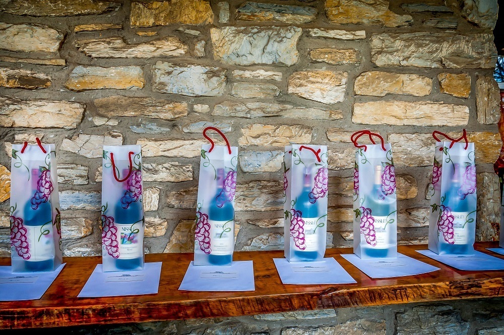 Gift bags at Nissley Vineyards - one of the wineries in PA