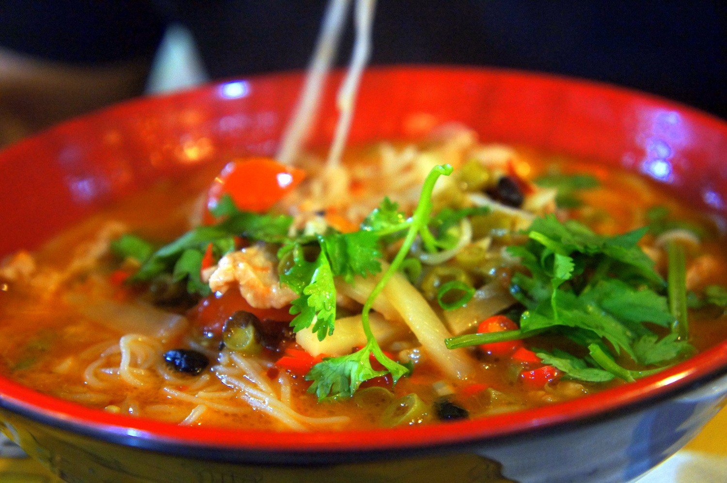 Dongguan Expat Life - eating a bowl of spicy soup.