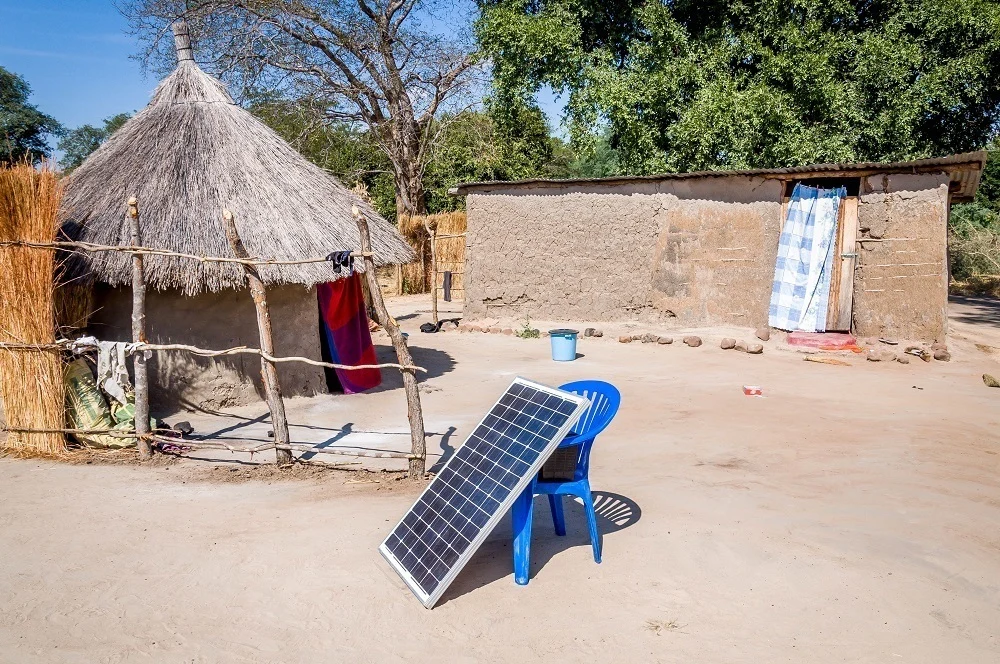 Solar panel in village of Siankaba