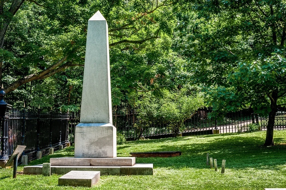 Thomas Jefferson's grave in the cemetery