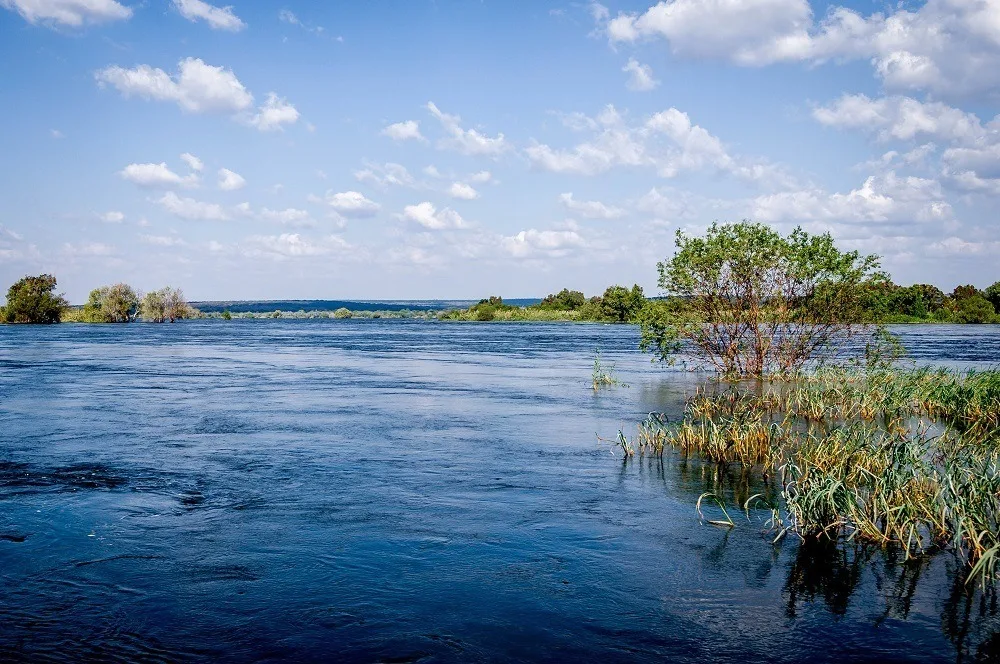 The view of Zambezi River from our chalet at the Islands of Siankaba lodge