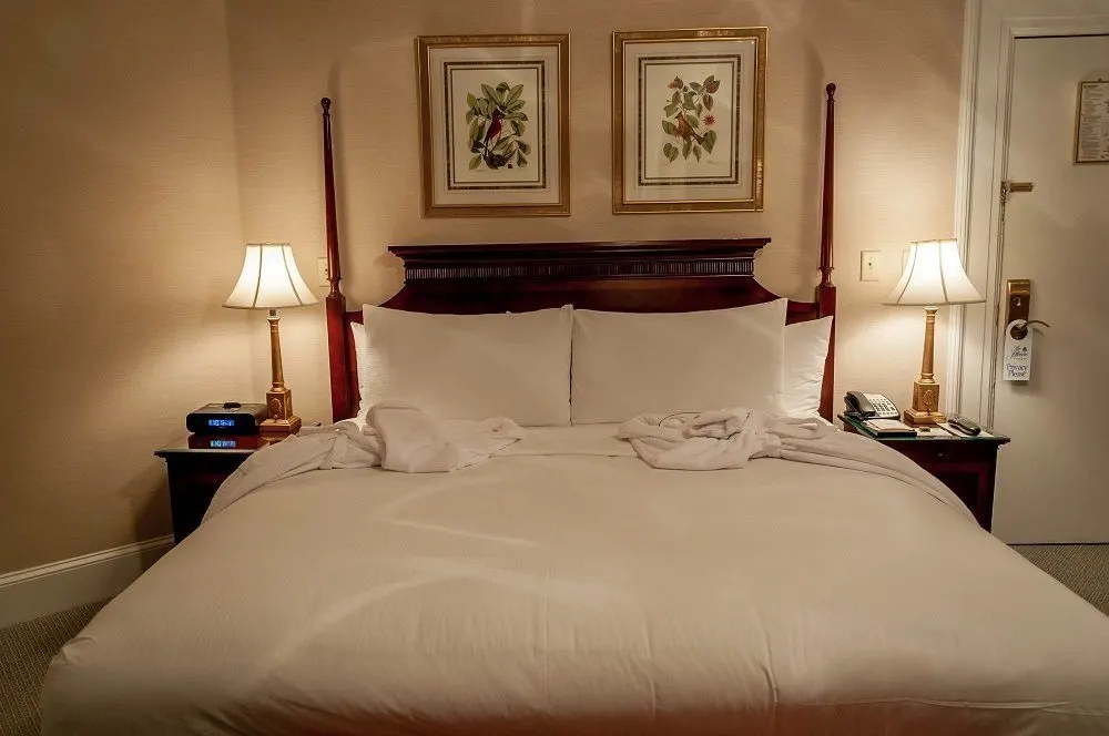 The king-sized bed at The Jefferson Hotel