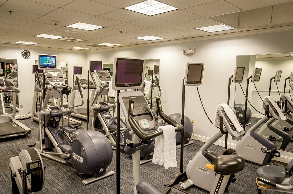 Exercise equipment in the fitness center