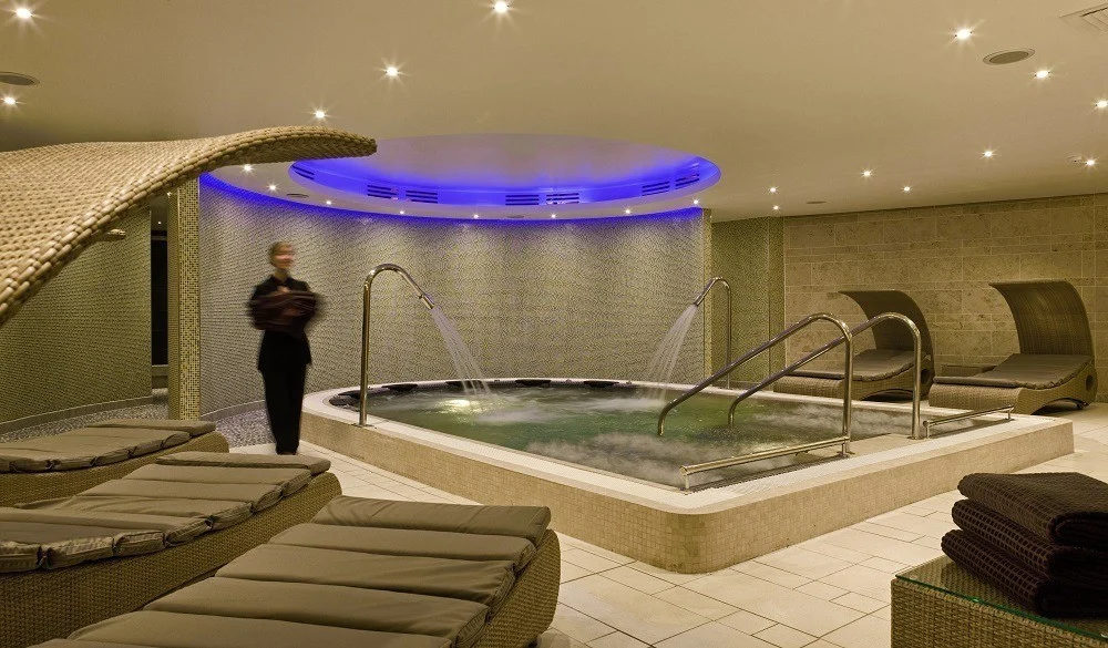 The spa pool at the Sofitel hotel at London's Heathrow Terminal 5.