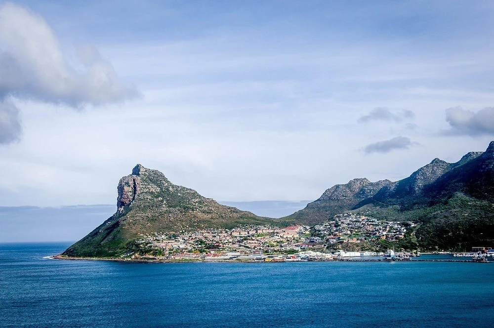 The view of Hout Bay and Sentinel Peak from Chapman's Peak Drive