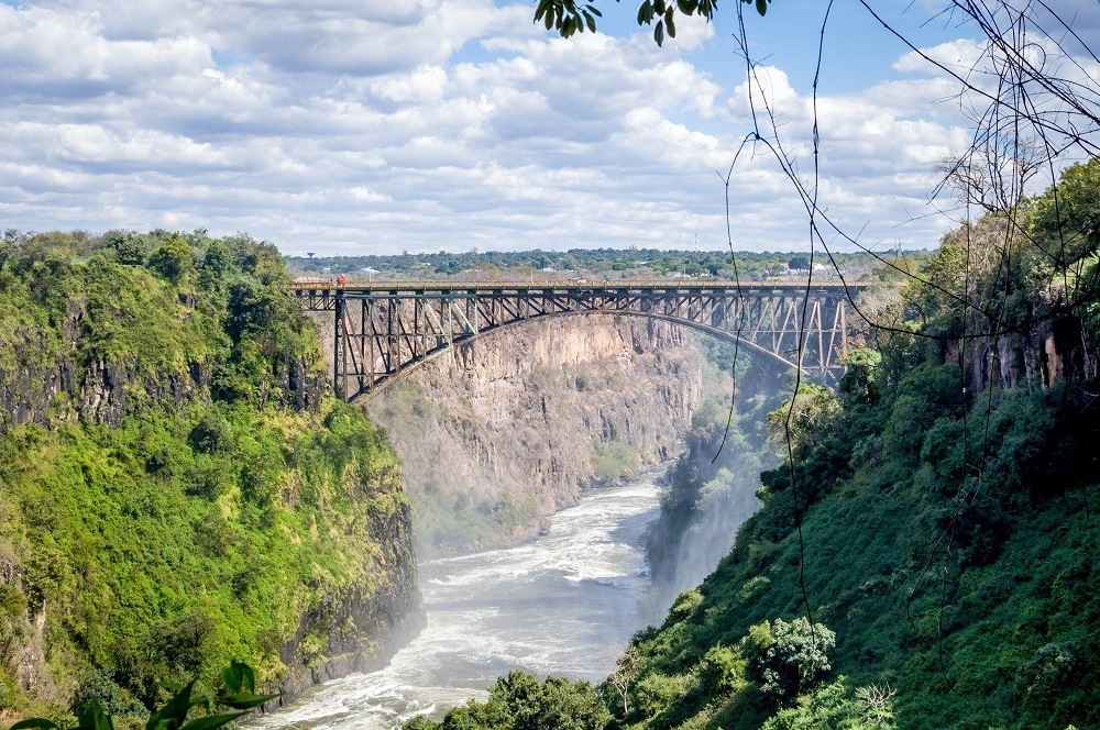 The Victoria Falls Bridge over the Zambezi River