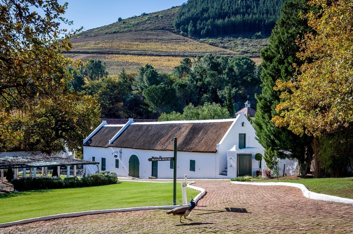 The Dutch colonial architecture at the Morgenhof Estate in Stellenbosch