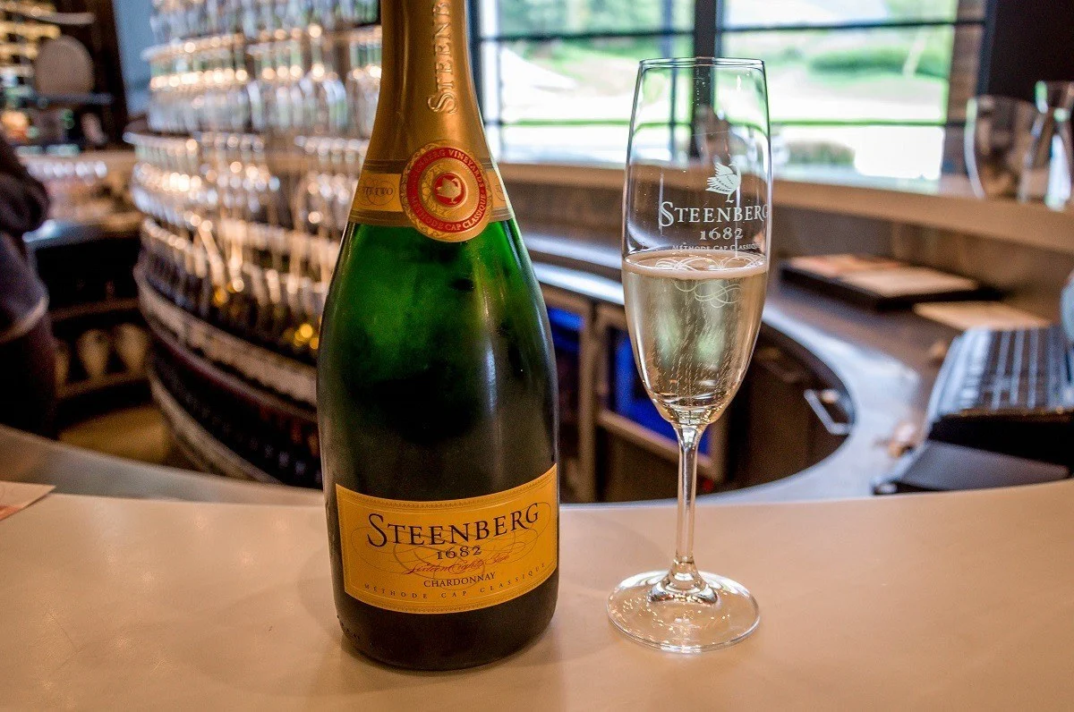 The Sparkling Chardonnay at Steenberg Vineyards in Constantia