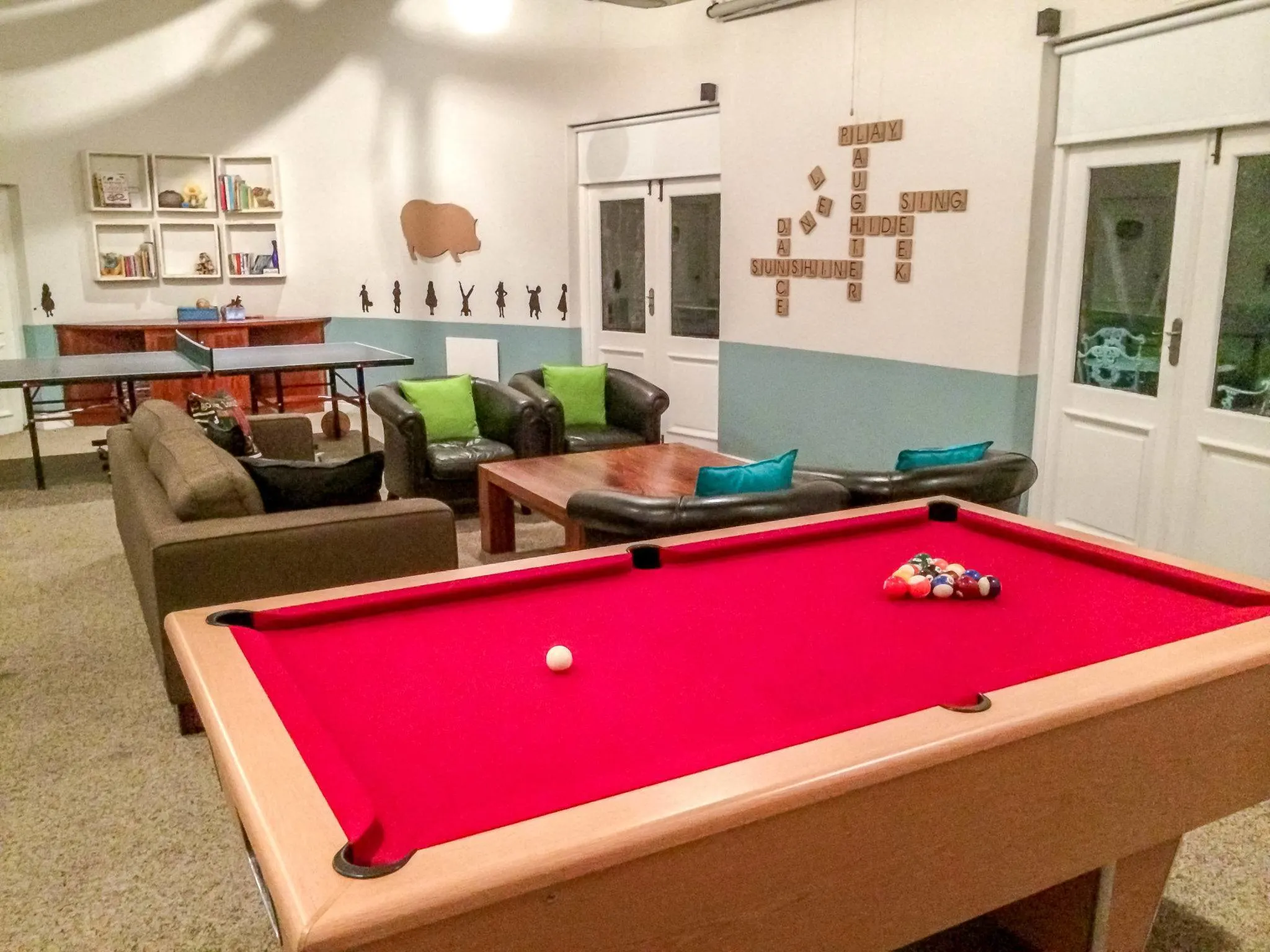 The game room at the Grootbos Private Nature Reserve Garden Lodge