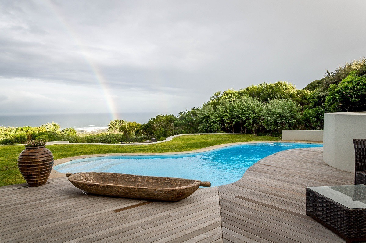 Rainbow over the Garden Lodge pool