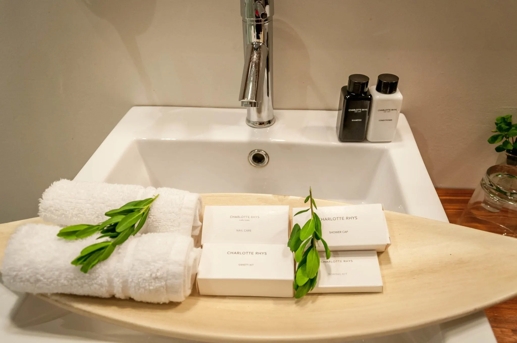 Bathroom amenities from Charlotte Rhys Cape Town.