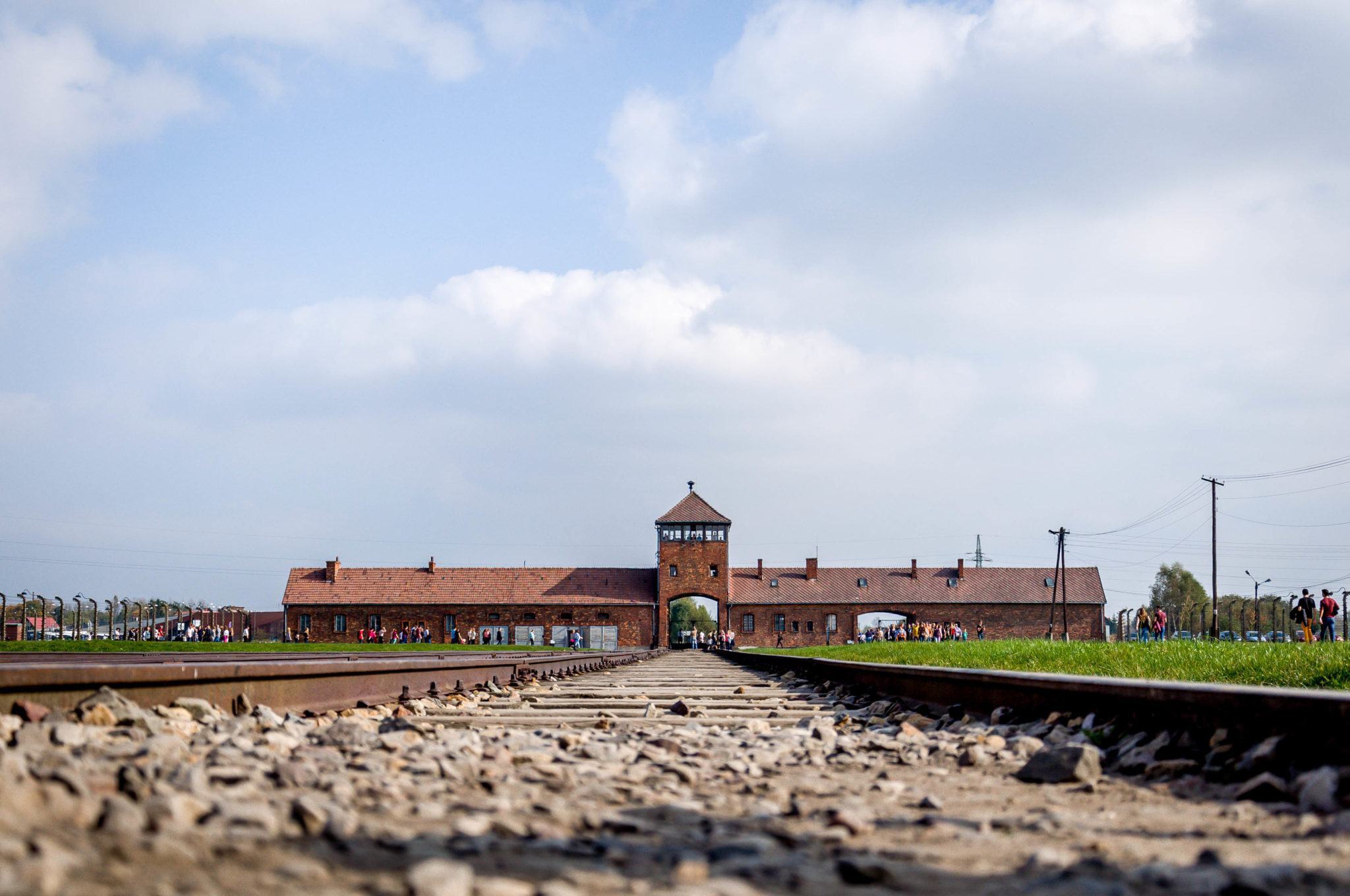 The arrival platforms at the Auschwitz-Birkenau concentration and extermination camp