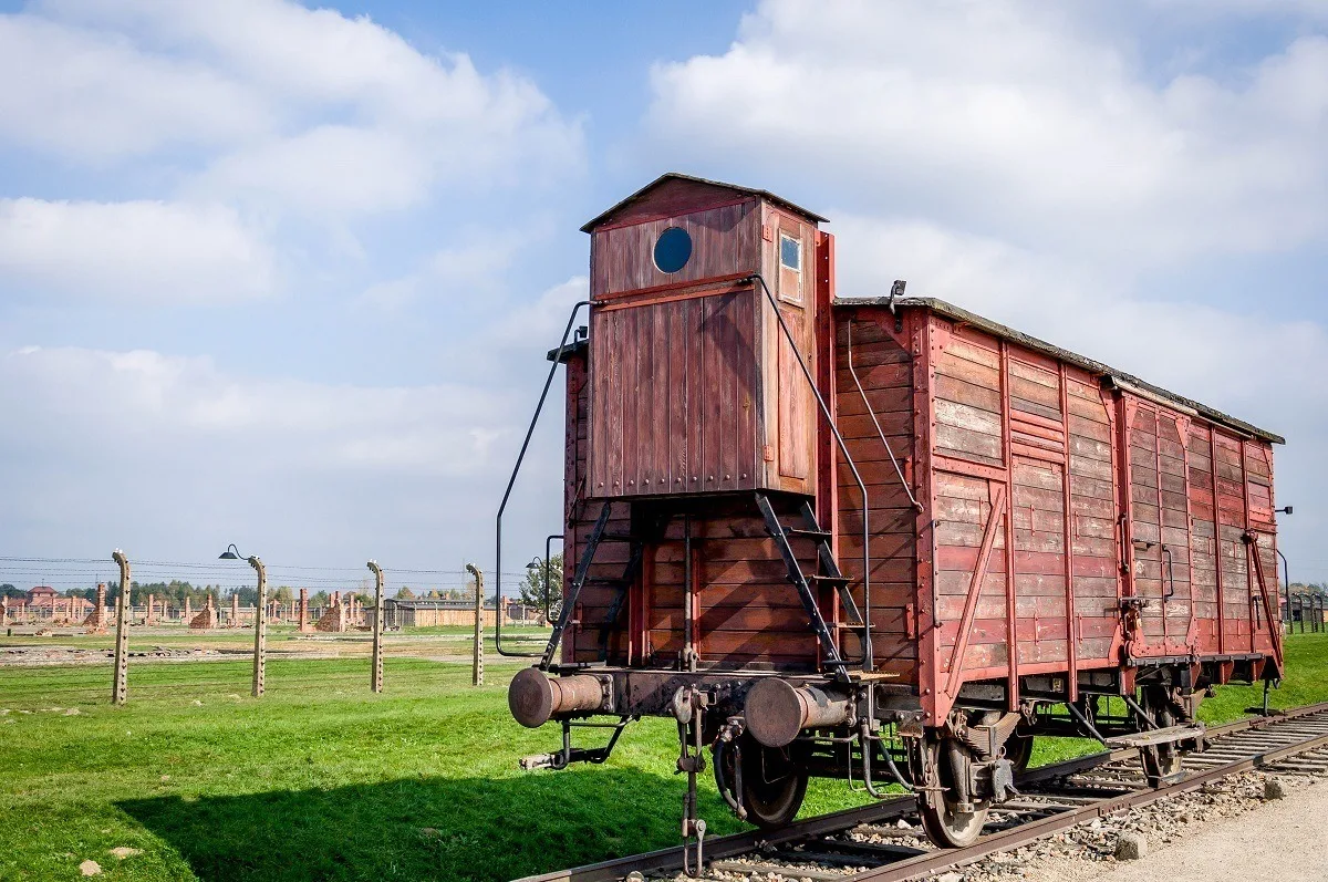 The boxcar on the Auschwitz concentration camp tour