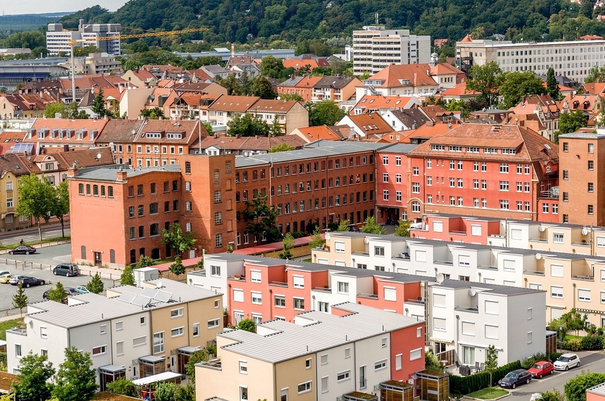 Aerial view of Erlangen including the Siemens Healthineers MedMuseum