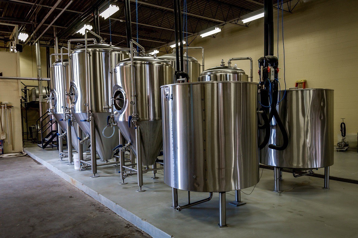 Fermentation tanks at Figure Eight Brewery in Valparaiso