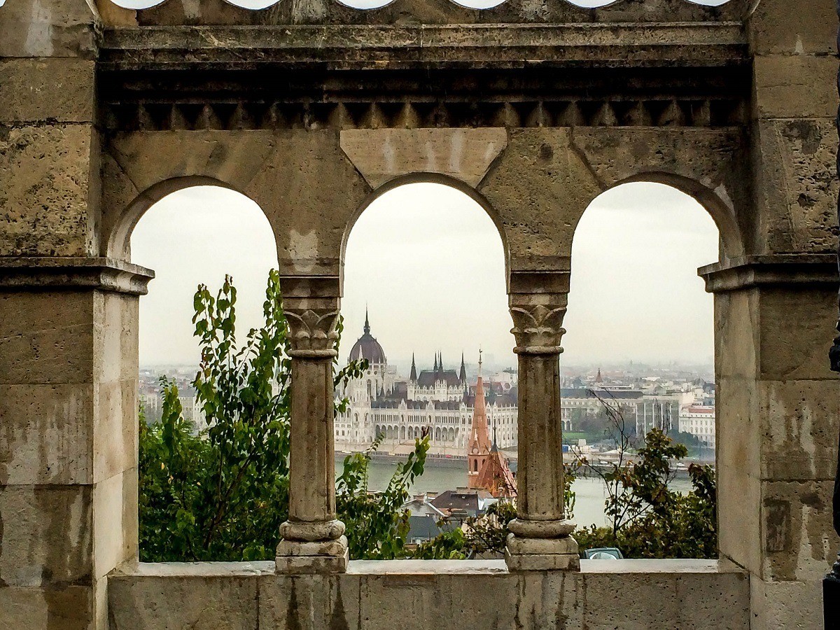 The Hungarian Parliament from the Fisherman's Bastion on the Castle Hill