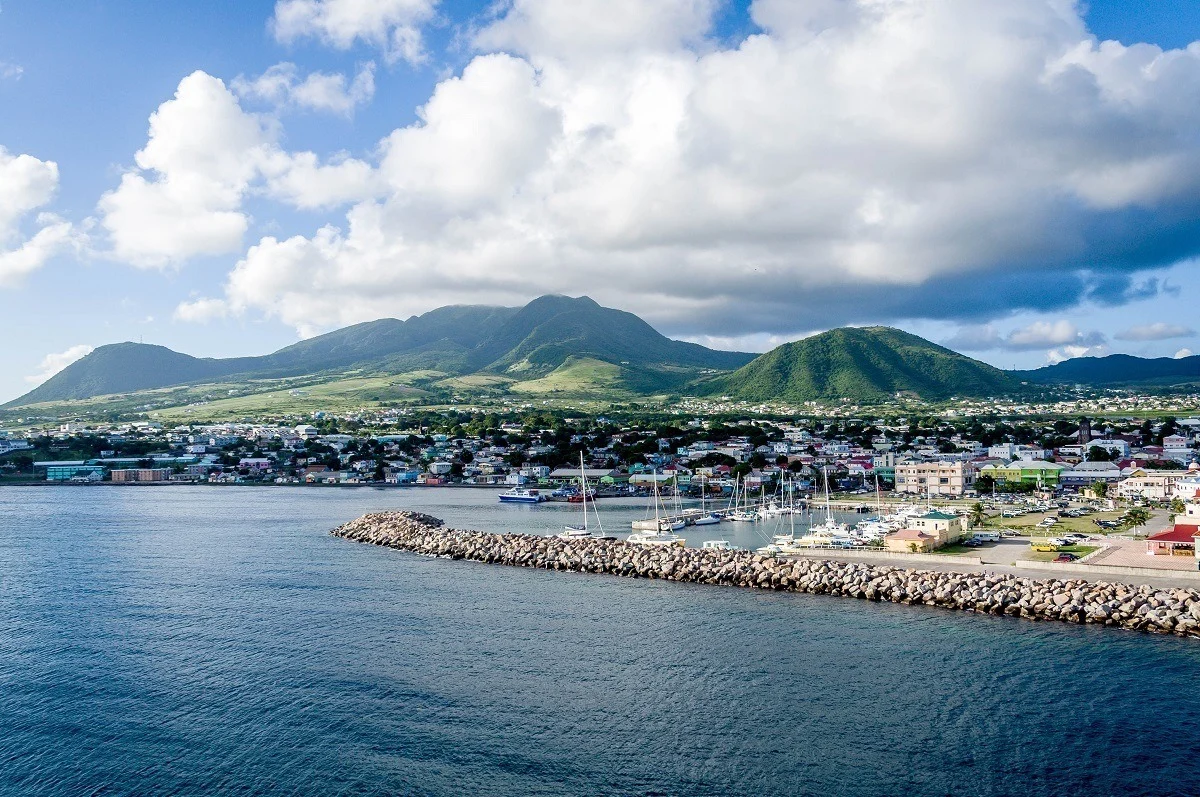 The port of Basseterre, St Kitts