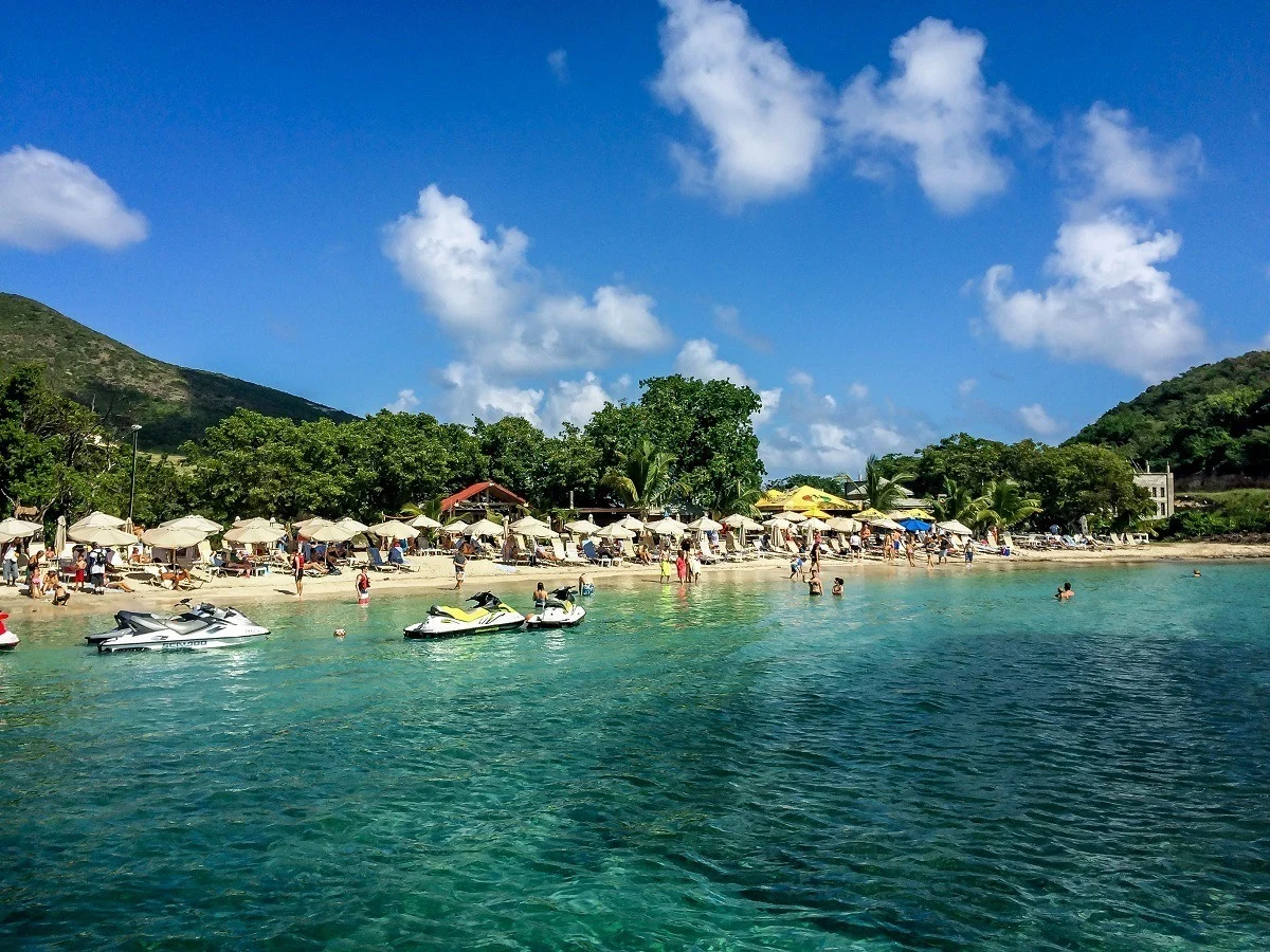 Wave runners at the Reggae Beach Bar on Cockleshell Beach in St. Kitts